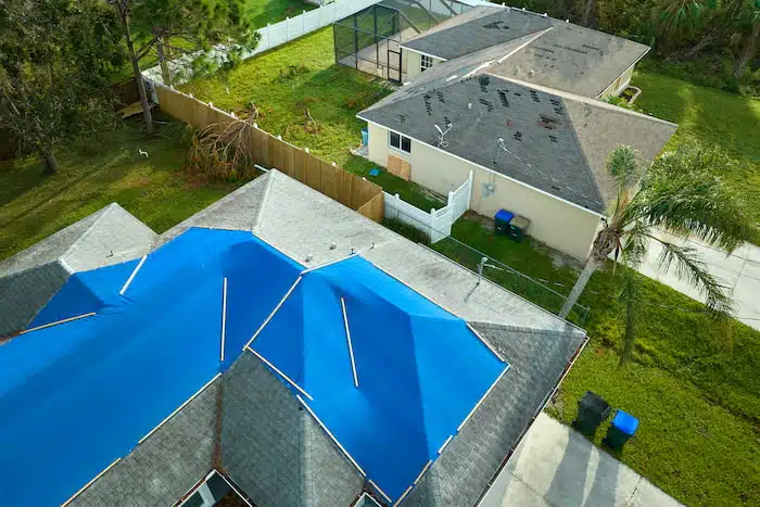 emergency roof tarping after a storm