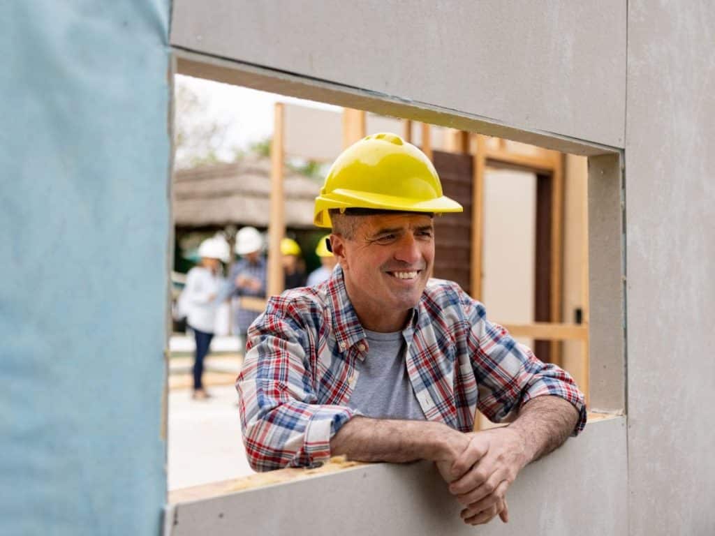 a contractor smiling