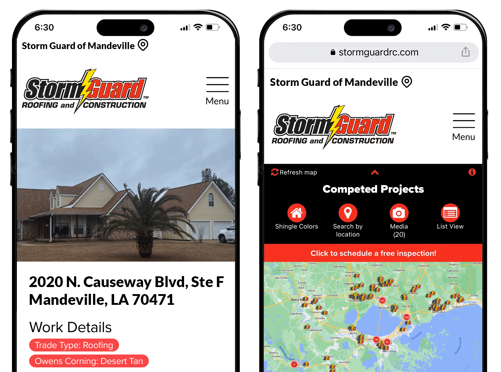 Storm Guard of New Orleans, LA roofing projects sample