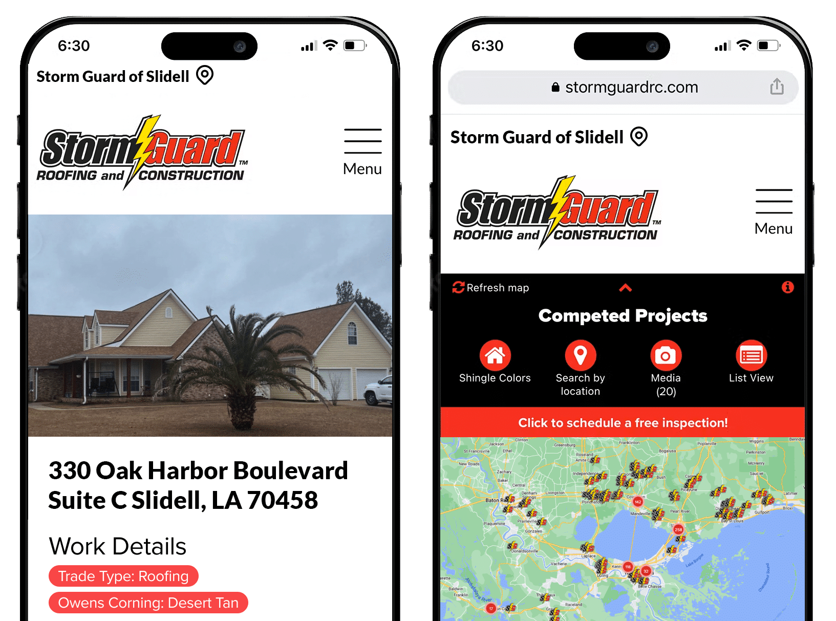 Storm Guard of New Orleans, LA roofing projects sample