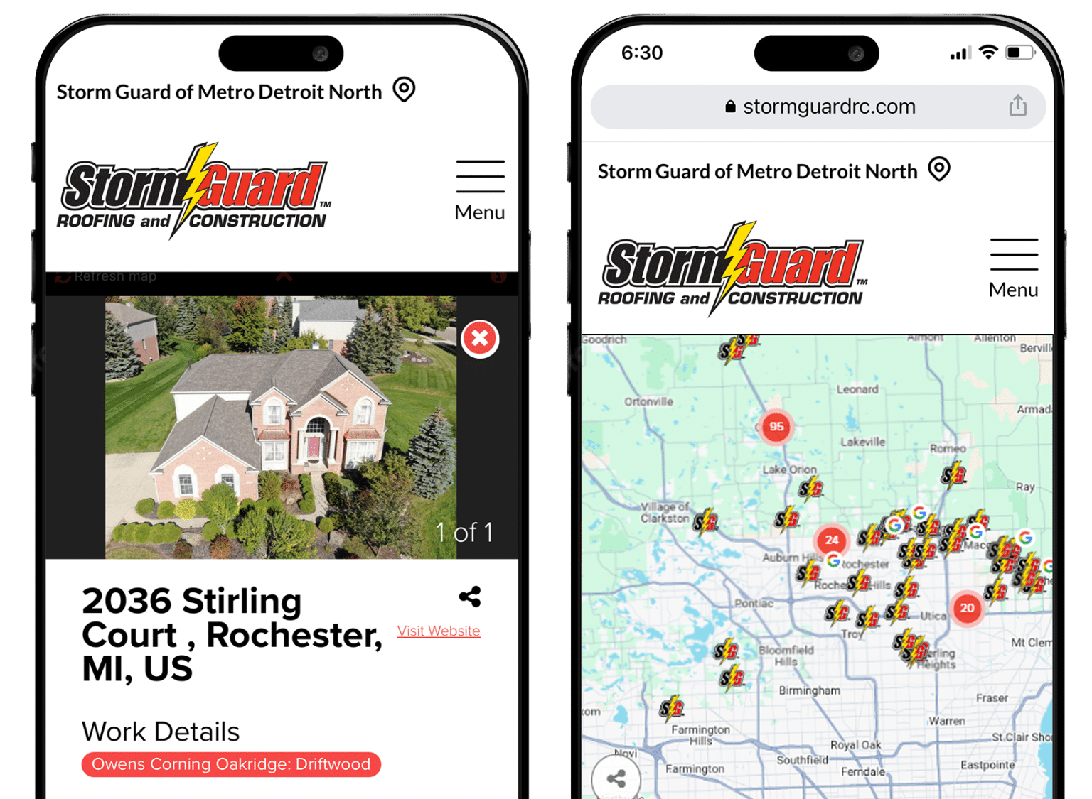 Storm Guard of Metro Detroit North Website Details