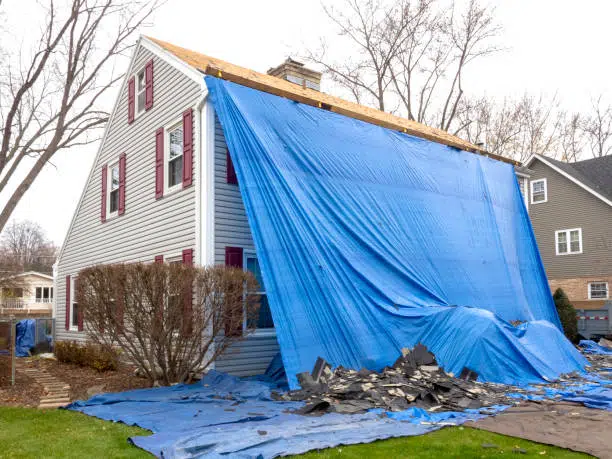 Emergency Siding Tarp in Naperville